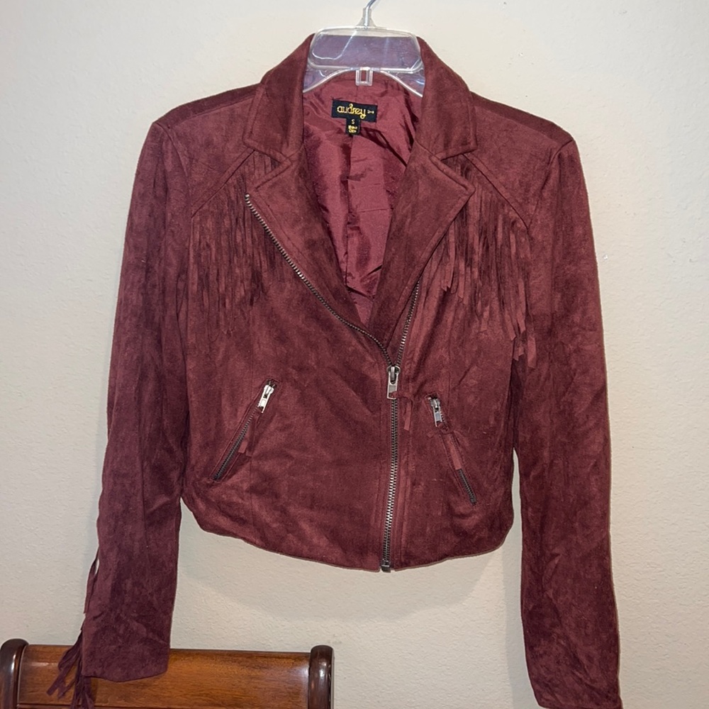 Cabincore AUDREY brown suede fringe jacket. Sz S festival boho western rodeo